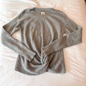 Offline By Aerie Grey Twist Front Sweater Size XS
